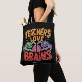 Kärlek Brains Zombie Händer Heart Halloween Tygkasse