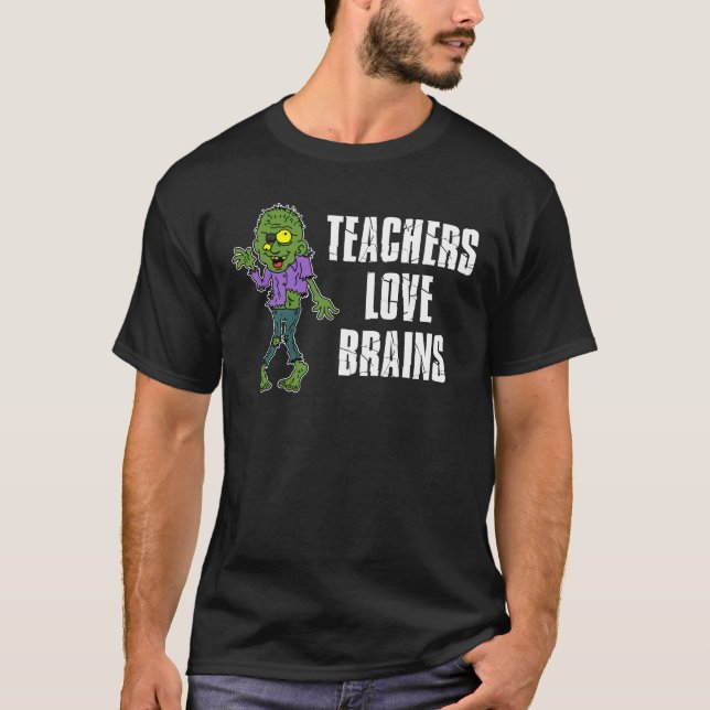 Kärlek Brains Zombie Tecknad T Shirt (Framsida)