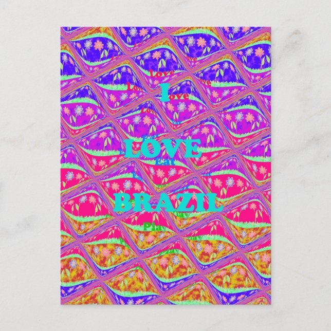 Kärlek Brasilien. Den vackra Samba traditionella f Vykort (Framsida)