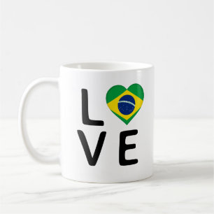 Kärlek - Brasilien Flagga Kaffemugg