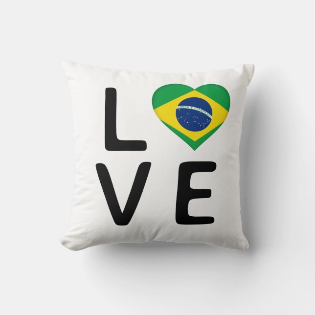 Kärlek - Brasilien Flagga Kudde (Framsida)