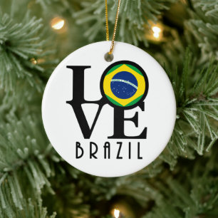 KÄRLEK Brasilien Julgransprydnad Keramik
