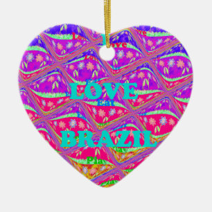 Kärlek Brasilien.png Julgransprydnad Keramik