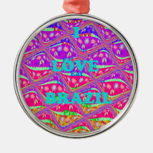 Kärlek Brasilien.png Julgransprydnad Metall