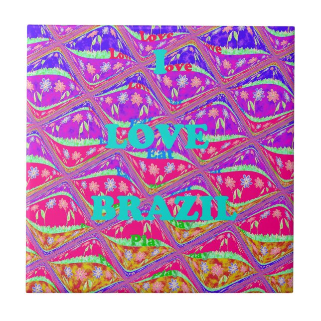 Kärlek Brasilien.png Kakelplatta (Framsidan)