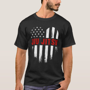 Kärlek Brazilian Jiu Jitsu American Flagga US Spor T Shirt