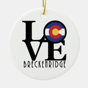 KÄRLEK Breckenridge CO Julgransprydnad Keramik
