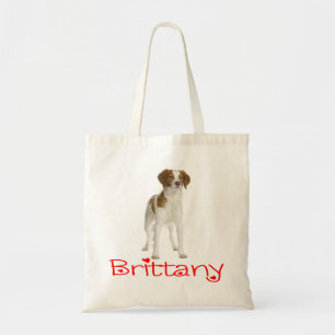 Kärlek Bretagne Puppy Hund Canvas Tote Bag Tygkasse