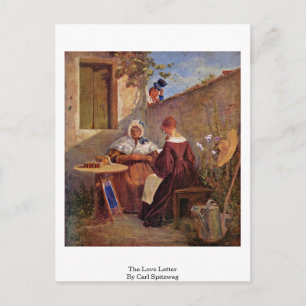 Kärlek Brev av Carl Spitzweg Vykort