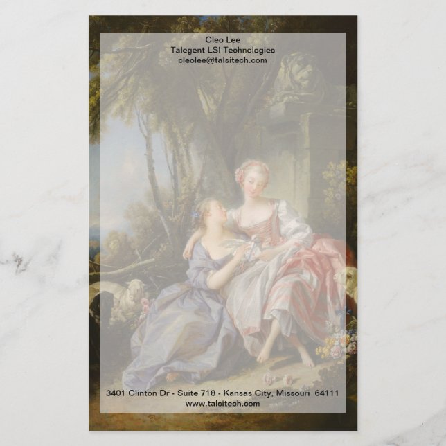 Kärlek Brev av François Boucher Brevpapper (Framsida)