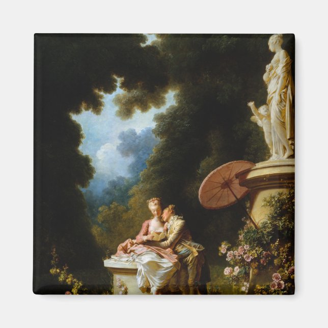 Kärlek Brev av Jean Honore Fragonard Magnet (Framsidan)