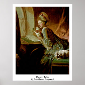 Kärlek Brev av Jean-Honore Fragonard Poster