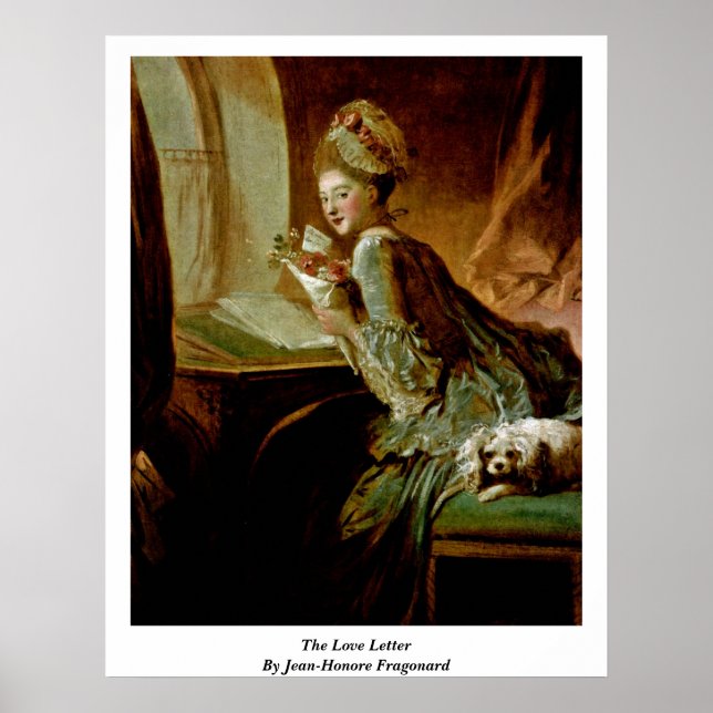 Kärlek Brev av Jean-Honore Fragonard Poster (Framsidan)