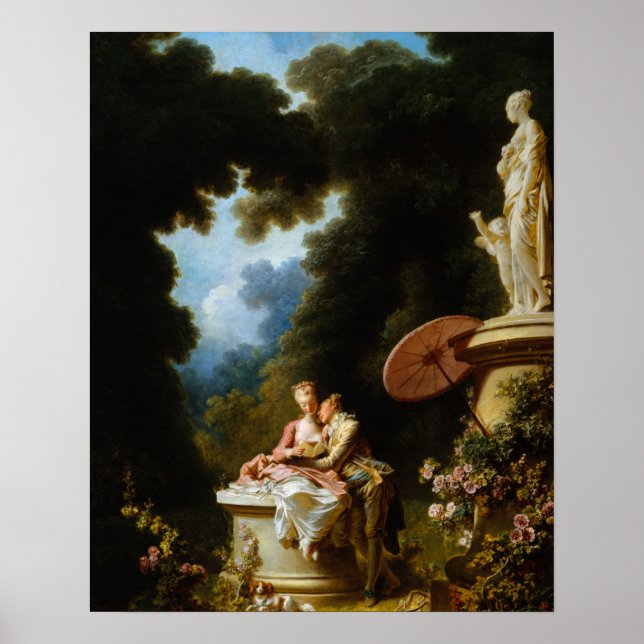 Kärlek Brev av Jean Honore Fragonard Poster (Framsidan)