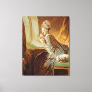 "Kärlek Brev" av Jean-Honoré Fragonard Rococo Canvastryck