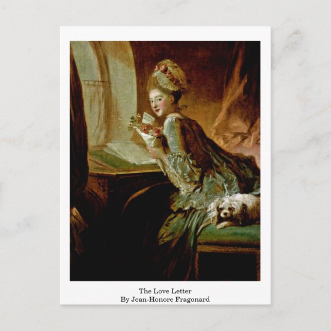 Kärlek Brev av Jean-Honore Fragonard Vykort (Framsida)