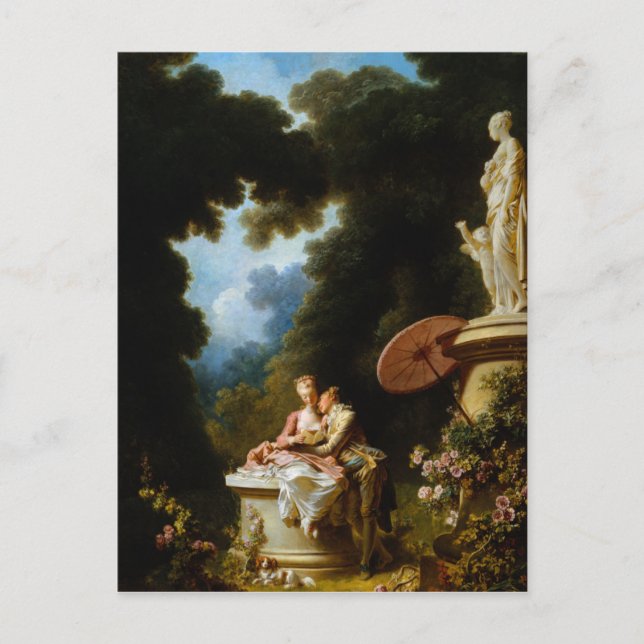 Kärlek Brev av Jean Honore Fragonard Vykort (Framsida)