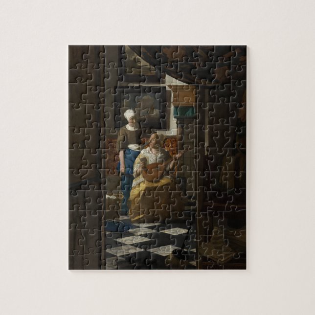 Kärlek Brev av Johannes Vermeer Pussel (Vertikal)