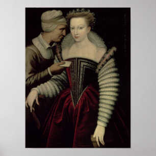 Kärlek, Brev, Dam med Maid Poster