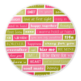 Kärlek Brev keramisk pull Knopp