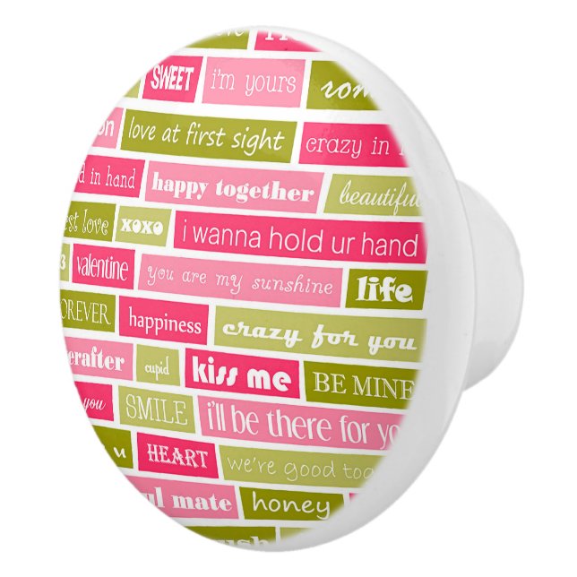 Kärlek Brev keramisk pull Knopp (Höger)