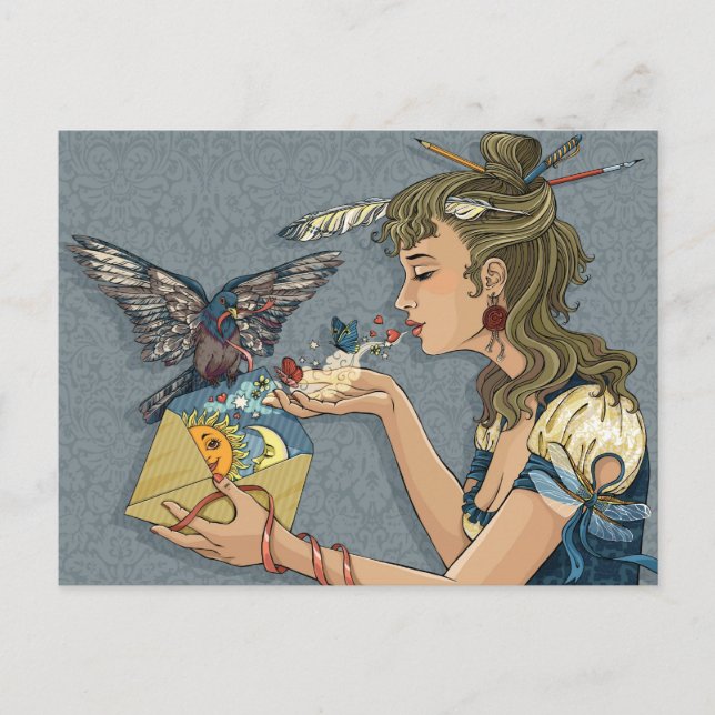 Kärlek brev-kort vykort (Framsida)