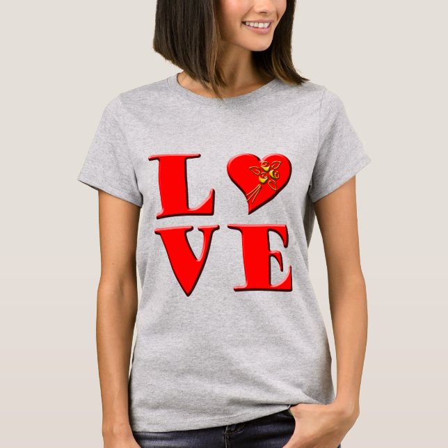 KÄRLEK Brev (L ♥ VE) T Shirt (Framsida)