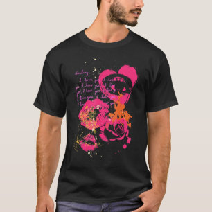 Kärlek Brev-meddelande Alla hjärtans dag som tas i T Shirt