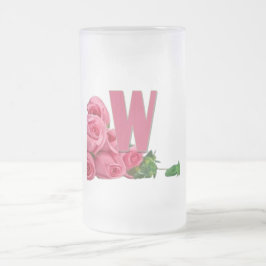 Kärlek Brev ’W’ Frostat Ölglas