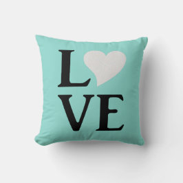 Kärlek Bride & Co Teal Blue Bröllop Home Decor Kudde