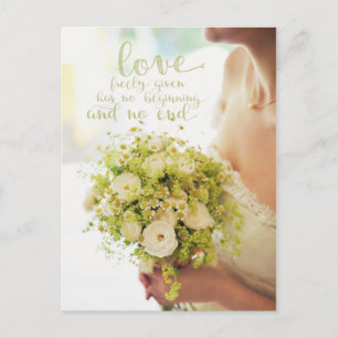 Kärlek Bride Flowers Bröllop Vykort