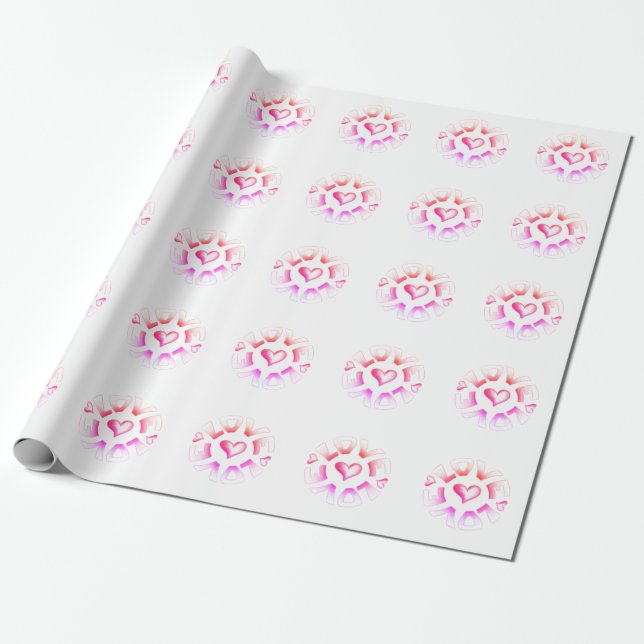 Kärlek Bright Wrapping Papper Presentpapper (Utrullad)