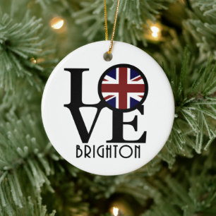 KÄRLEK Brighton England Julgransprydnad Keramik