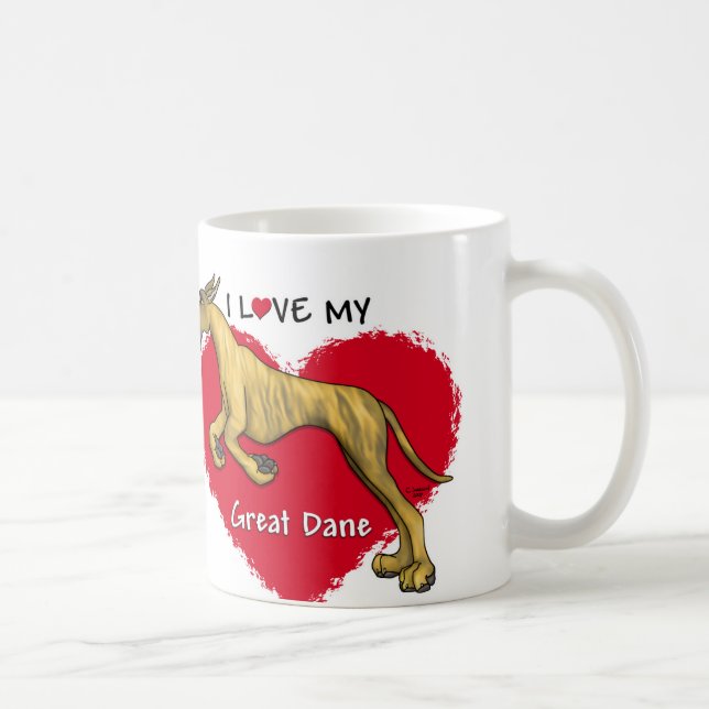 Kärlek Brindle Great dane Kaffemugg (Höger)
