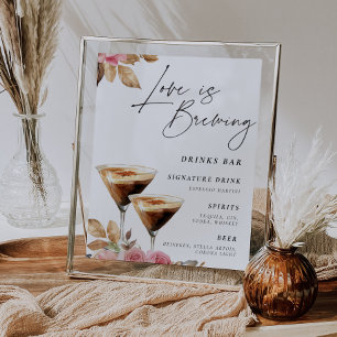 Kärlek bringar Espresso Martini Drinks Pub Sign Poster