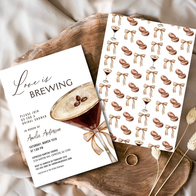 Kärlek bringar Espresso Martini Möhippa Inbjudningar (Skapare uppladdad)