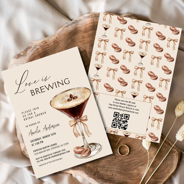 Kärlek bringar Espresso Martini Möhippa Inbjudningar (Skapare uppladdad)