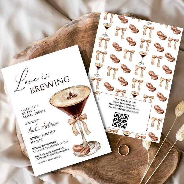 Kärlek bringar Espresso Martini Möhippa Inbjudningar (Skapare uppladdad)