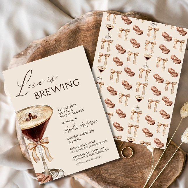 Kärlek bringar Espresso Martini Möhippa Inbjudningar (Skapare uppladdad)
