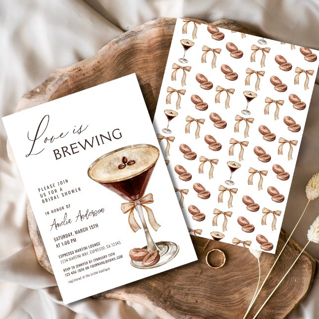 Kärlek bringar Espresso Martini Möhippa Inbjudningar (Skapare uppladdad)