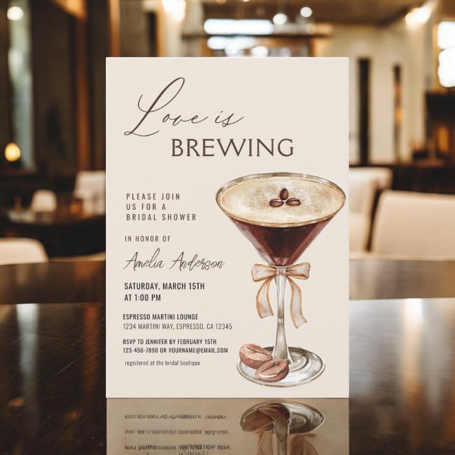 Kärlek bringar Espresso Martini Möhippa Inbjudningar (Skapare uppladdad)