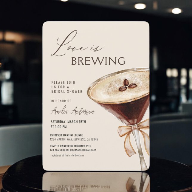 Kärlek bringar Espresso Martini Möhippa Inbjudningar (Skapare uppladdad)