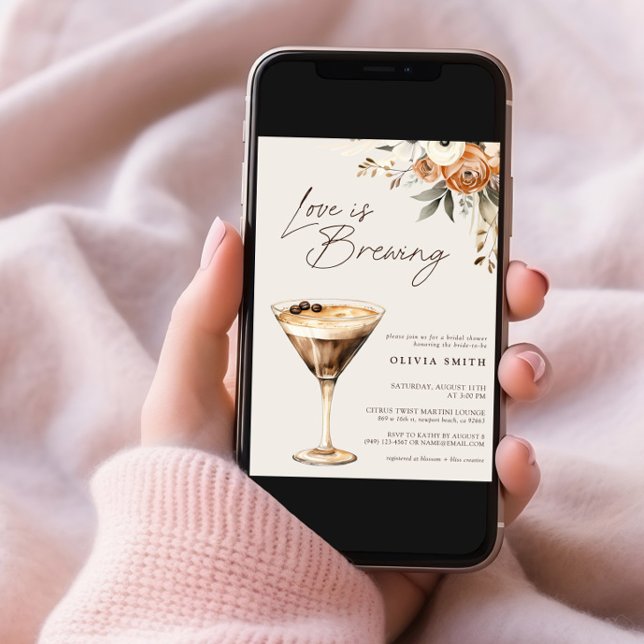 Kärlek bringar Espresso Martini Möhippa Inbjudningar (Skapare uppladdad)