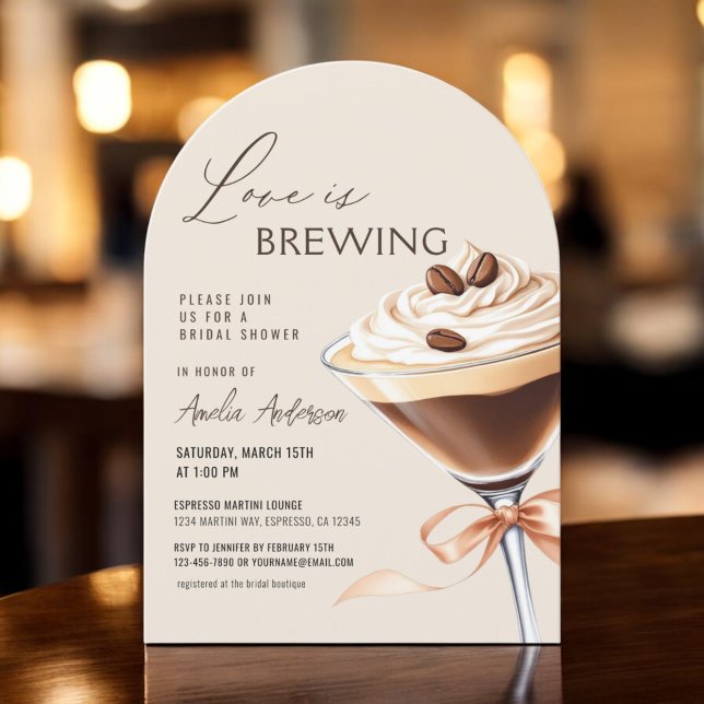 Kärlek bringar Espresso Martini Möhippa Inbjudningar (Skapare uppladdad)