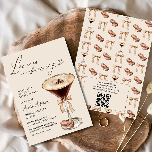 Kärlek bringar Espresso Martini Möhippa Inbjudningar (Skapare uppladdad)