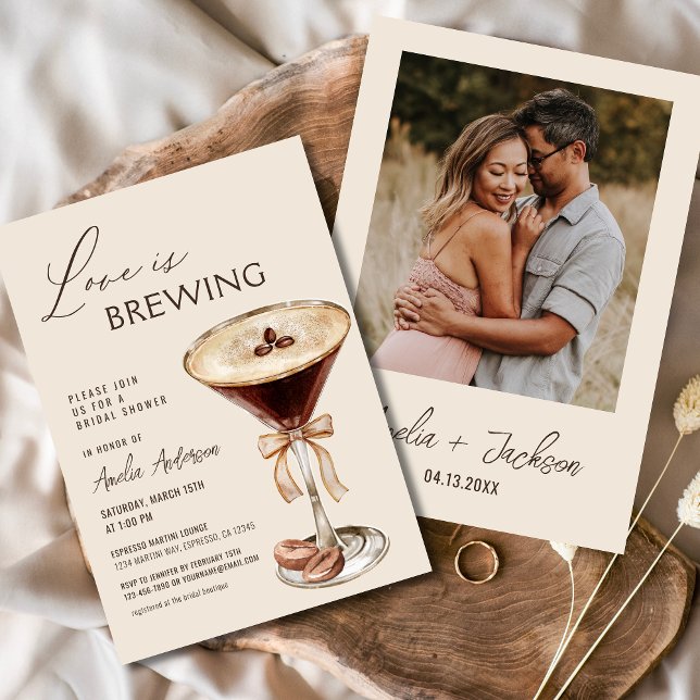 Kärlek bringar Espresso Martini Möhippa Inbjudningar (Skapare uppladdad)