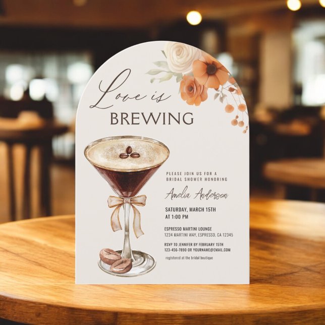 Kärlek bringar Espresso Martini Möhippa Inbjudningar (Skapare uppladdad)