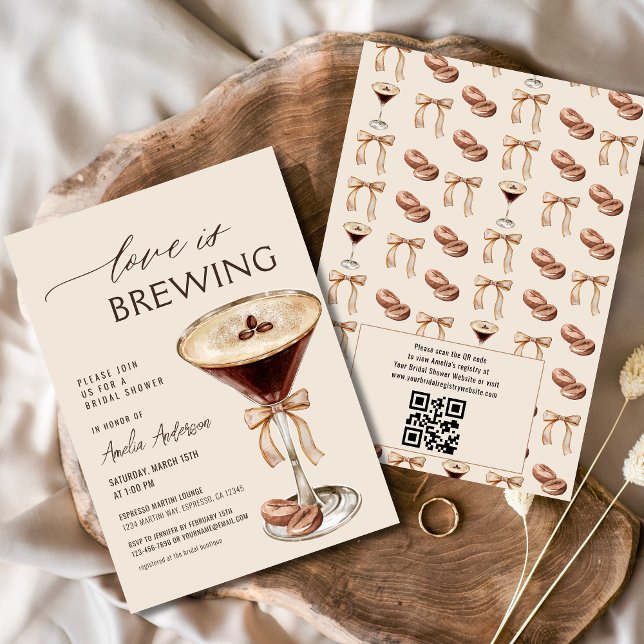Kärlek bringar Espresso Martini Möhippa Inbjudningar (Skapare uppladdad)