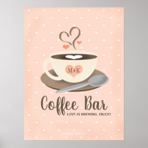 Kärlek bringar kaffe Pub Poster