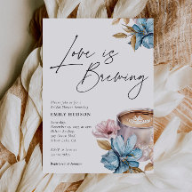 Kärlek brinner Blommigt Inbjudningskort för möhipp